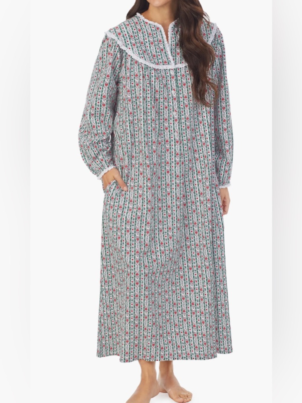 Lanz of Salzburg Woman’s 100% Cotton Ballet Nightgown Country Style Size Large
